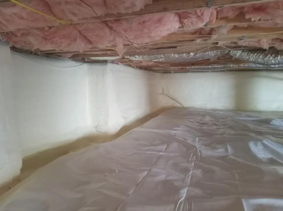 Crawl space encapsulation with closed-cell spray foam for Spray Foam Roofing in New Castle